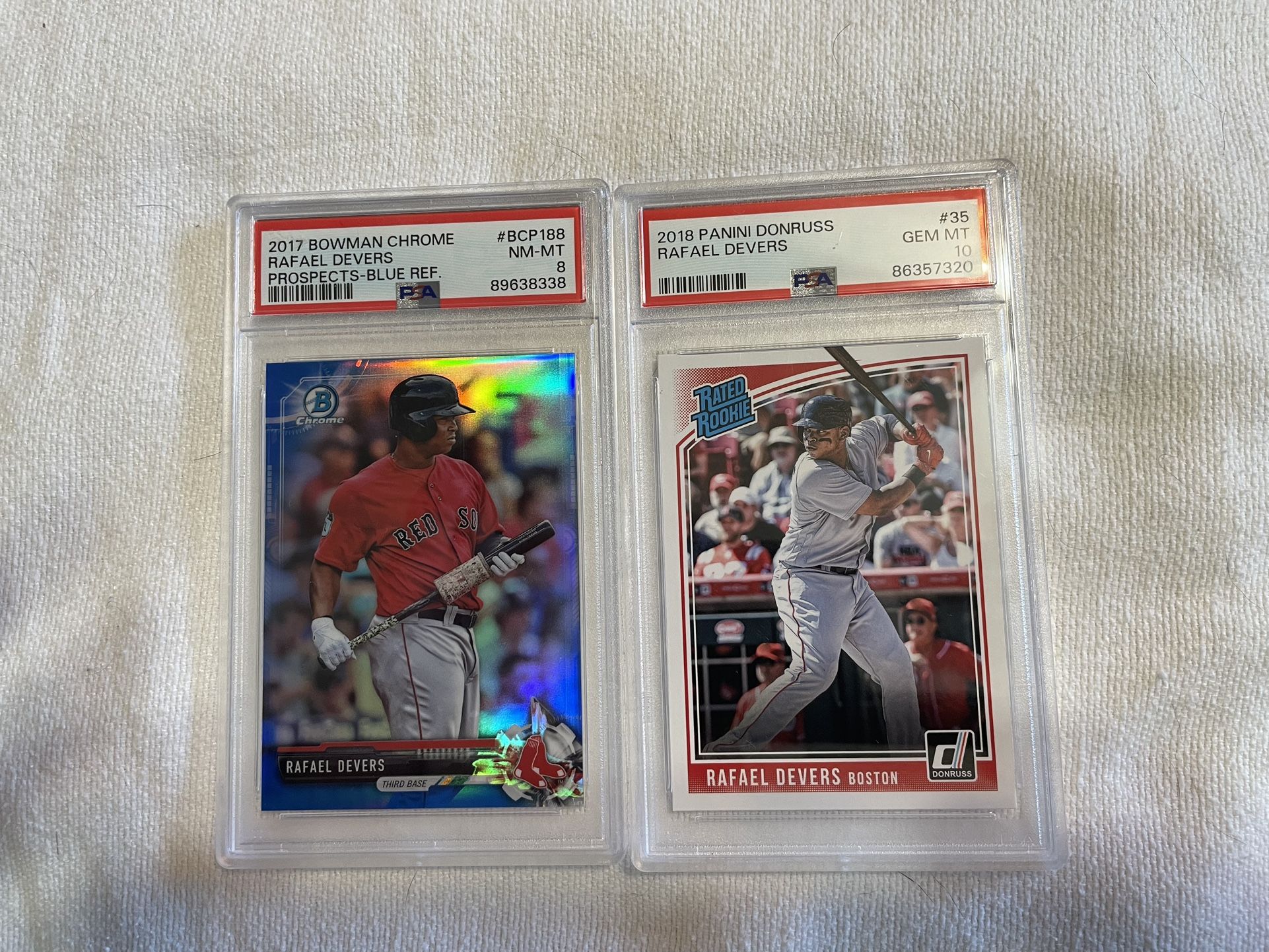 Pair Of PSA Graded Rafael Devers Cards