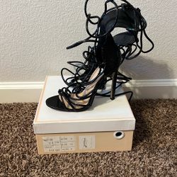 Black Thigh High Heels 