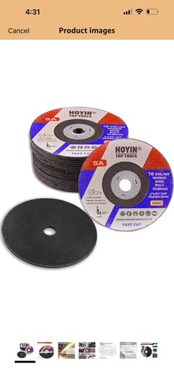 80pcs Cut Off Wheels for Metal & Stainless Steel, 100% Monocrystalline Alumina, Fits 3/8" Arbor Angle Grinders and Air Tools