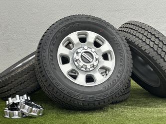 NEW 2025 18" Ford F-250 wheels A/T tires 10-ply rims F250 oem F350 8x170 F-350