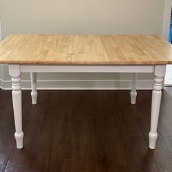 Kitchen Table with Built-in Leaf + Four Chairs