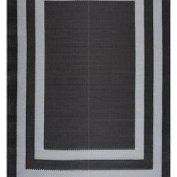 New Grey And Black Outdoor Area Rug 