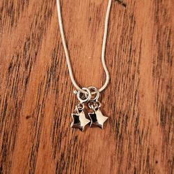 Nice Sterling Silver Chain Star Pendents