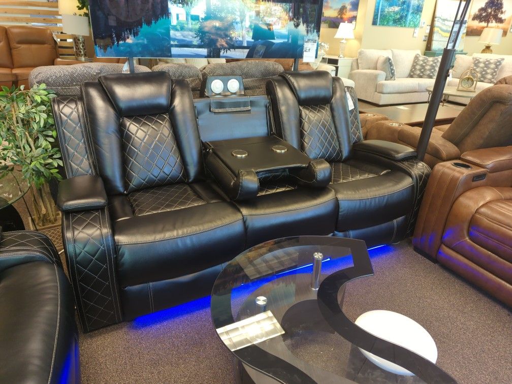 Brand New Black Reclining Sofa