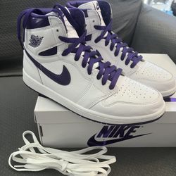 Size 11.5 Nike Jordan 1 Retro High OG Metallic Court Purple