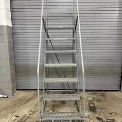 Uline 6-Step Rolling Warehouse Safety Ladder – Heavy Duty