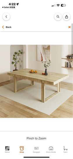 New in box 86.6 in. Width, Retangular Wood Grain Wooden Computer Desk, Writing Desk, Natural with Wooden Frame, 020278-01