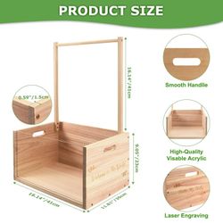 Wooden Baby Shower Crate Wooden & Acrylic Baby Storage with Handle for Boys & Girls