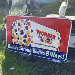 WONDER BREAD TIN SIGN 37x61 inches   In MADERA CA 
