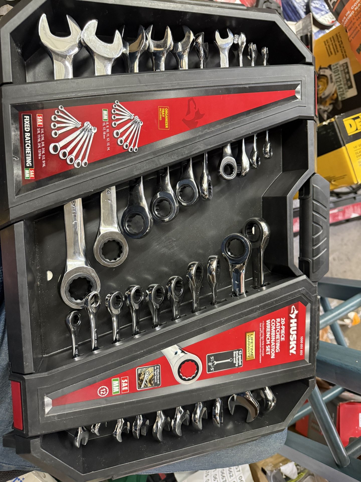 Husky 72-Tooth Ratcheting SAE/MM Combination Wrench Set (20-Piece