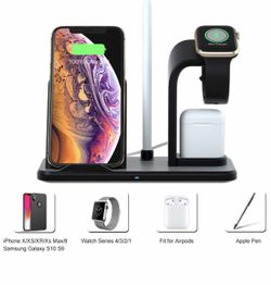 Wireless Charger Stand Charging Station for iPhoneX/XS/XR/8/8,Apple Watch Charger Stand,3 in 1 Wireless Charging Station,Qi Fast Wireless Charger fit