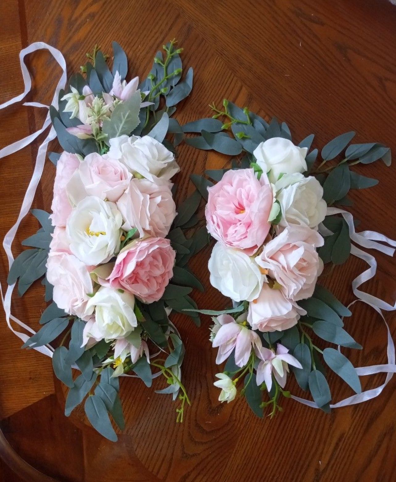 White & Pink Wedding or Bautizo Flower Garlands, Arch Decoration