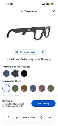 Meta RayBanz WAYFARER Gen 2