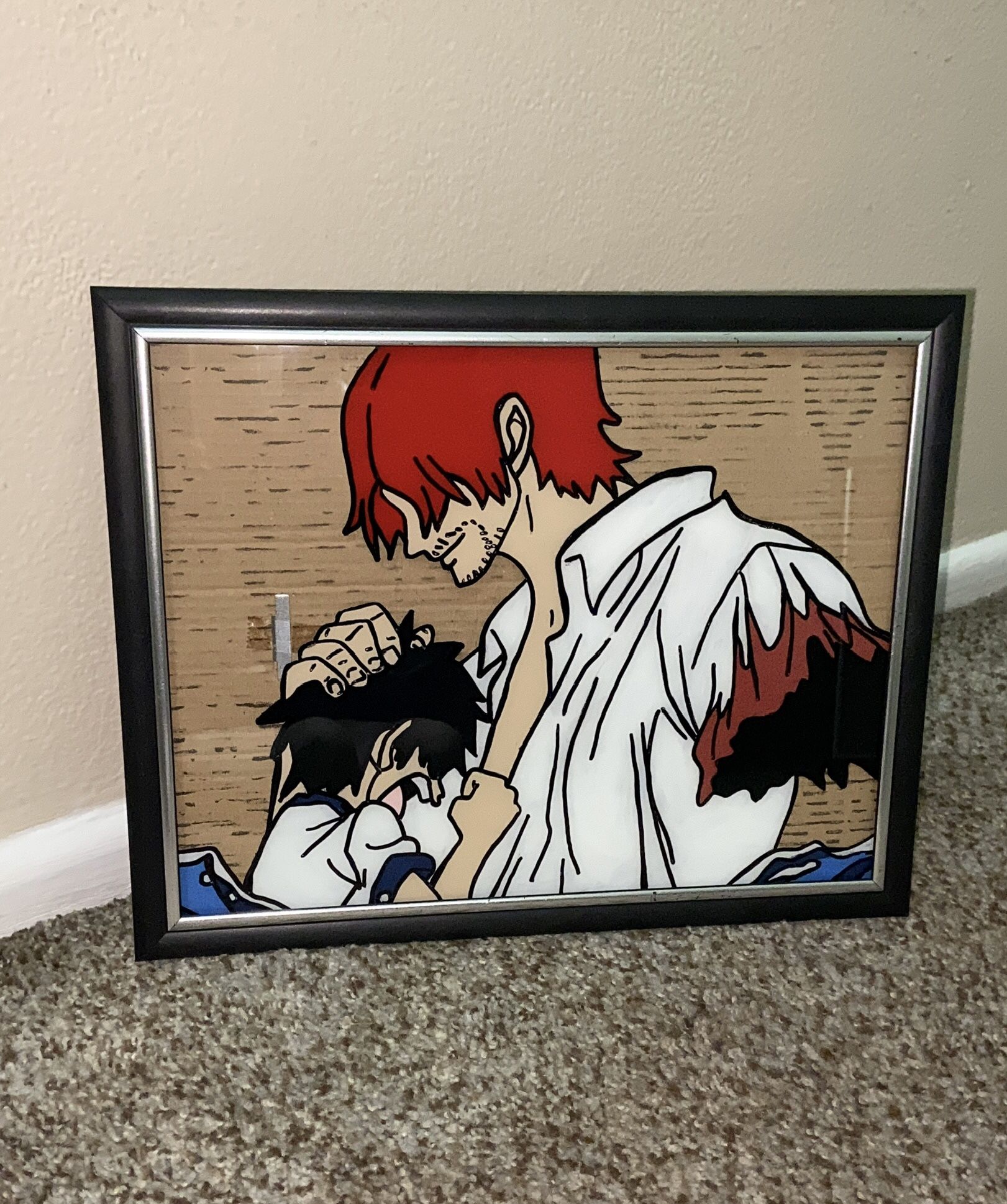 Glass Anime Painting One Piece LOCATED IN COVINA 