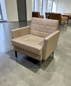 Steelcase Coalesse Millbrae Contract Tan Leather Accent Chair 📦 Florida