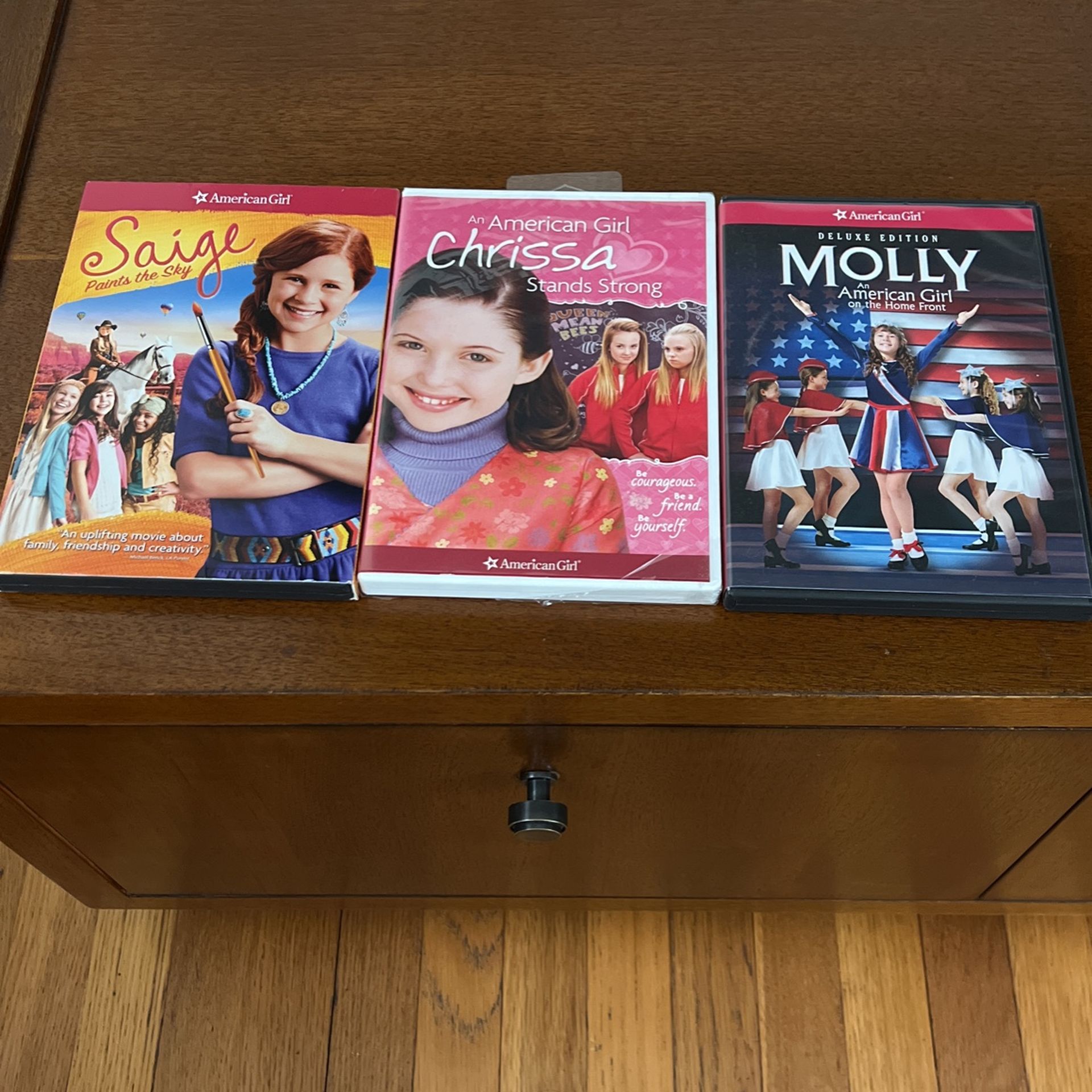 3 American Girl Doll DVDs Saige Paints The Sky Chrissa Molly