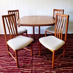 Vintage Mid-Century Benny Linden Teak Chairs (4) and Table