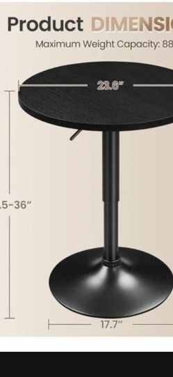 2 Bar Height (27-36inch) Tall Rounded (24inch) Tables $80