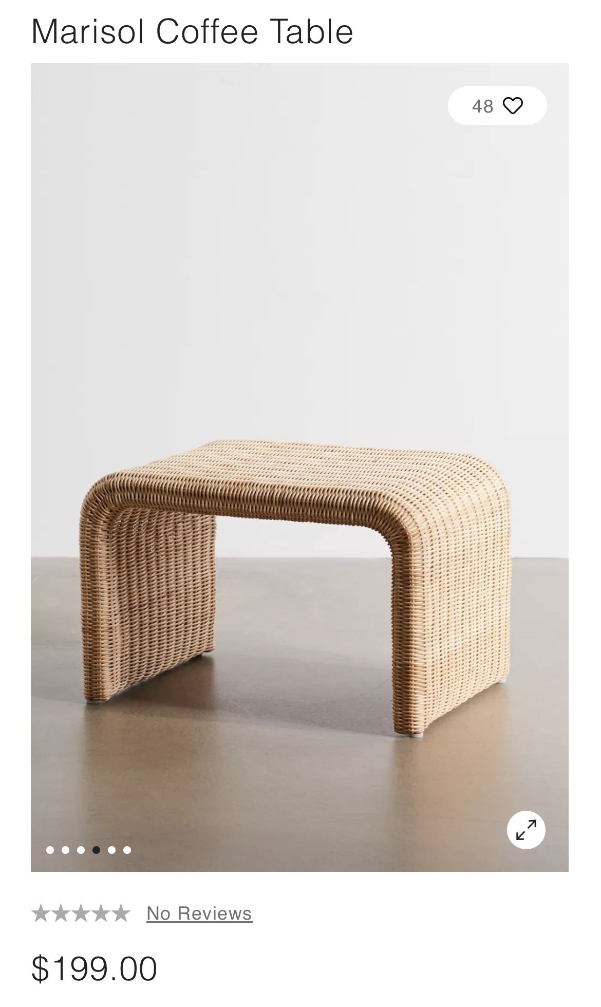 Marisol Rattan Coffee Table - Urban outfitters
