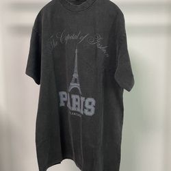 Balenciaga The Capital Of Fashion T-shirt Oversized in Faded Black
