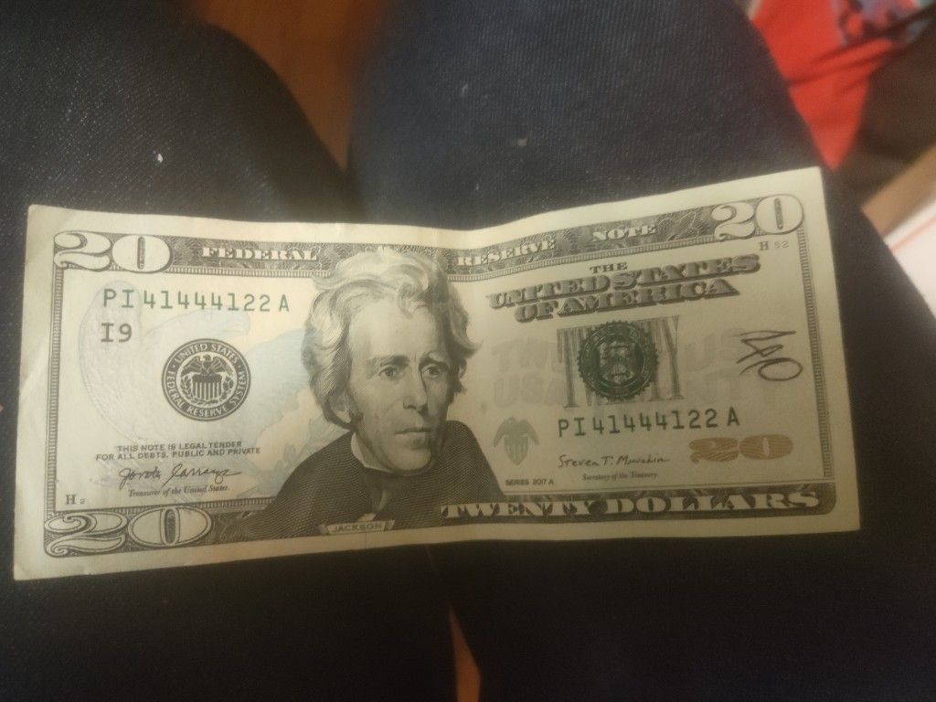 2017 A $20 Trinary Serial Number And Slight Off Center