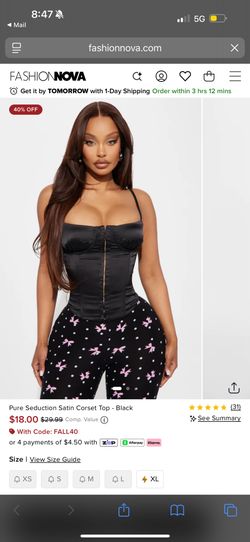 Pure Seduction Satin Corset Top - Black - Fashion Nova