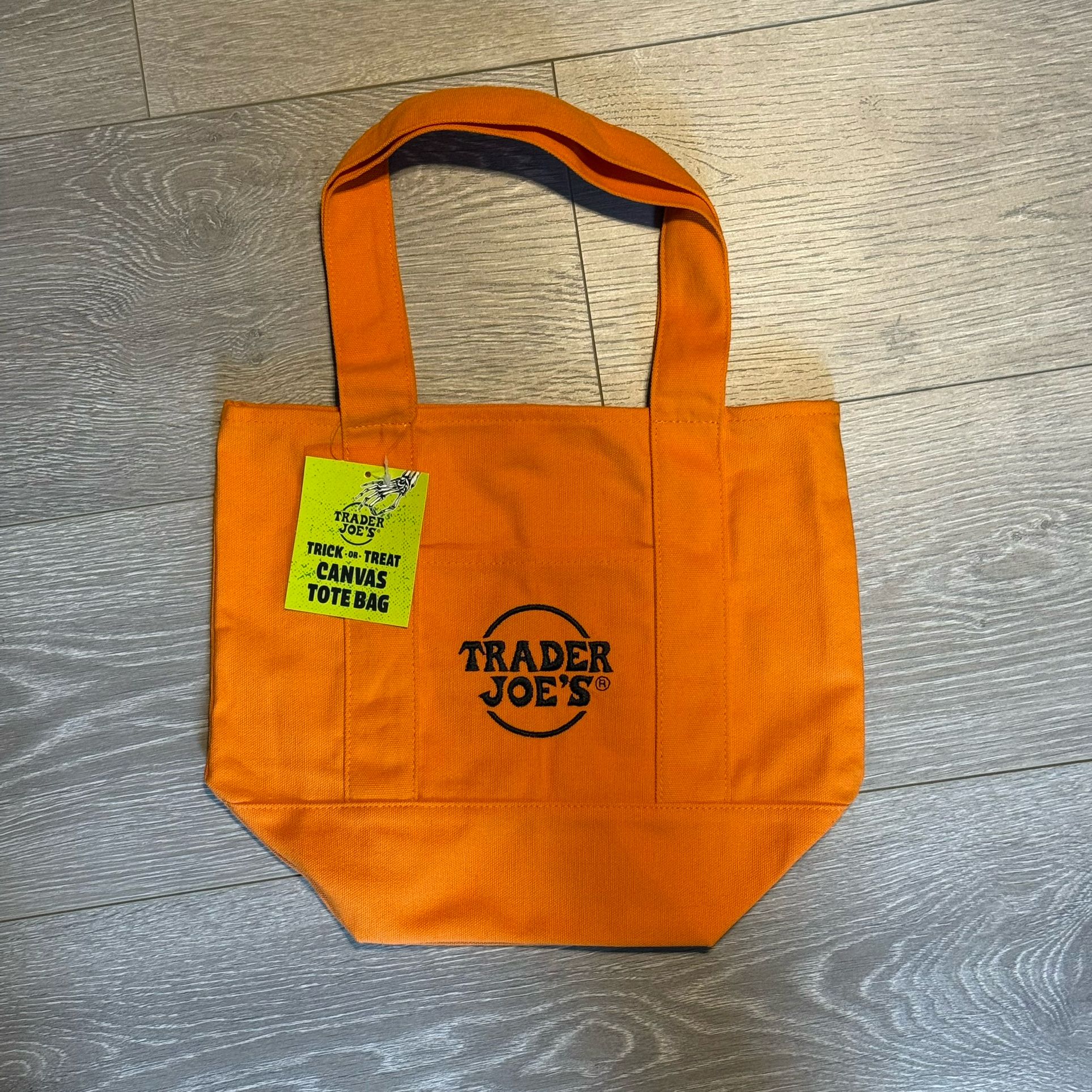 Full Set of New Trader Joe’s Orange Mini Halloween Trick Or Treat Canvas Tote Bag New with Tag