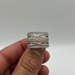 10K WHITE GOLD DIAMOND RING 1.5tcw