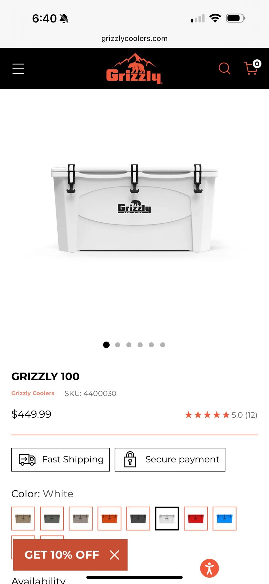 Grizzly 100 Cooler