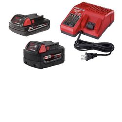 Milwaukee M18 18-Volt Lithium-Ion Starter Kit with One 5.0 Ah and One 2.0 Ah Battery and Charger