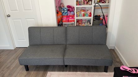 Gray Fabric Futon Sofa Bed