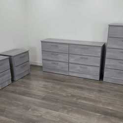 Dresser, Chest And 2 Nightstands - Cómoda, Gavetero Y 2 Mesitas De Noche 