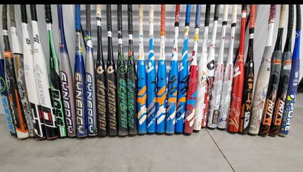 Softball bats bags and gloves