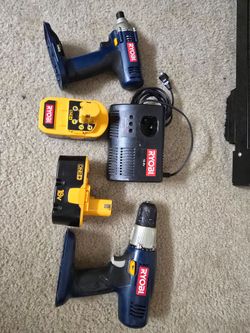 RYOBI Drill Impact Driver Combo Kit 18V ONE+ Cordless 2-Tool Set with 2 Batteries and Charger