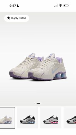 New!!! Nike Shox R4 Sneakers Cream Purple