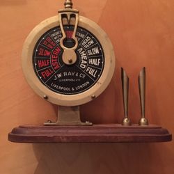 1960s J.W. RAY & Co.- Liverpool & London-Ships Telegraph Desk Pen Holder. Discover a touch of maritime history with the J.W.RAY & CO.- Liverpool & Lon