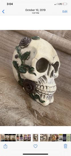 Ceramic rose skull head -brand New.