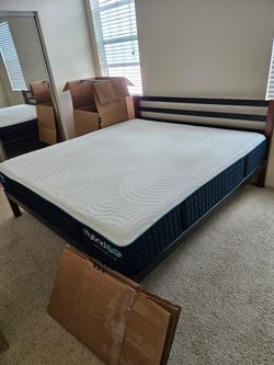 Queen Bed Frame + Hybrid Infinity Mattress