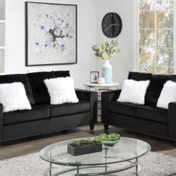 Blue Sofa & Loveseat Set