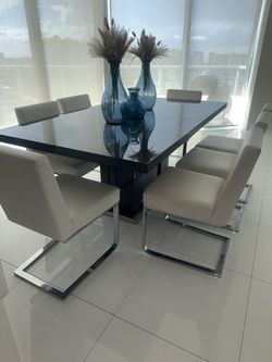 High End Scan Design Modern Dining Table with 8 Chairs
