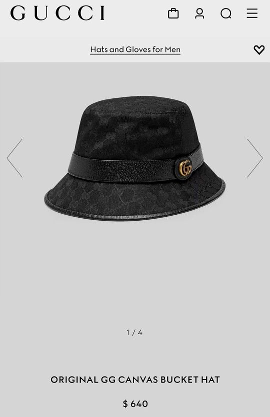 Gucci DOUBLE G canvas Bucket Hat
