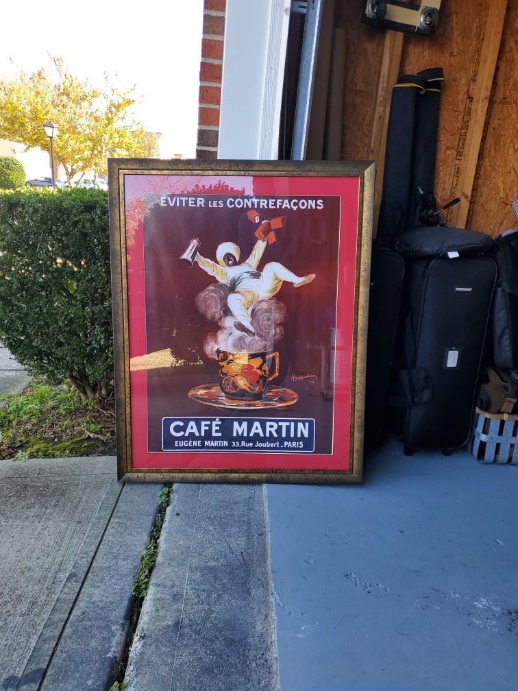 Cafe Martin Boho Poster From Early 1900's Paris