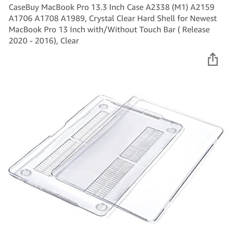 $20 - Mac Pro 13.3 Clear Case 2020 Model