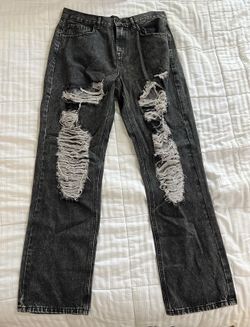 Sz 9 New Eyes On Me Straight Leg Jeans Acid Wash Black