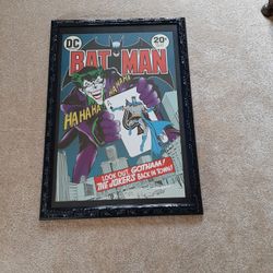 Batman Bat Man Joker DC Comics. Custom Framed Poster Dark Metallic Blue 