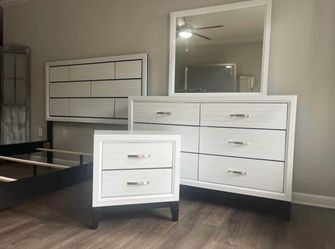 Full or Queen bed, dresser & mirror, Chest and nightstand for just $798