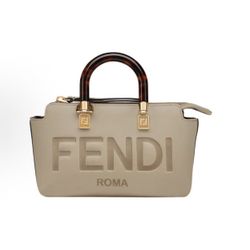 FENDI Logo zipper opening and closing calfskin Boston bag hand-held one-shoulder cross-body bag(43)58