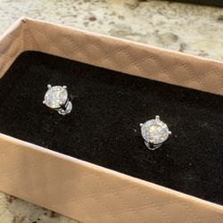 1ct GRA Certified Moissanite Stud Earrings 