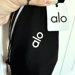 Black Alo Yoga Small Mesh Running Bag Fanny Pack Belt