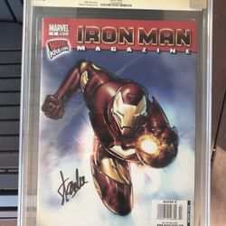 Iron Man Magazine #1 (2010) CGC 9.0 — White Pages; Signed (SS) By Stan Lee